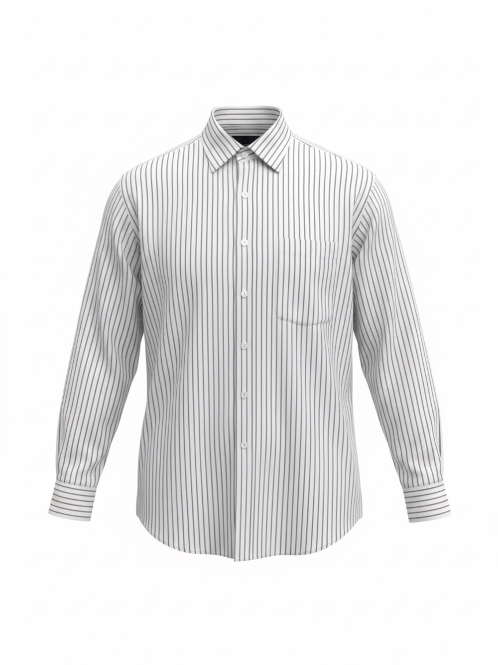 Ermenegildo Zegna White Blue Striped Cotton Dress Shirt 16.5